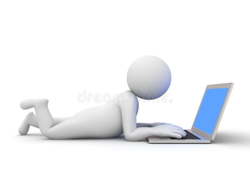 3d komputerowy laptopu mężczyzna używać royalty ilustracja 3d komputerowy laptopu mężczyzna używać royalty ilustracja