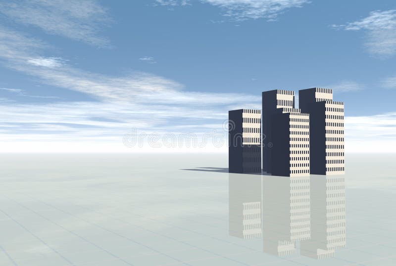 3d konceptualni miasto drapacz chmur