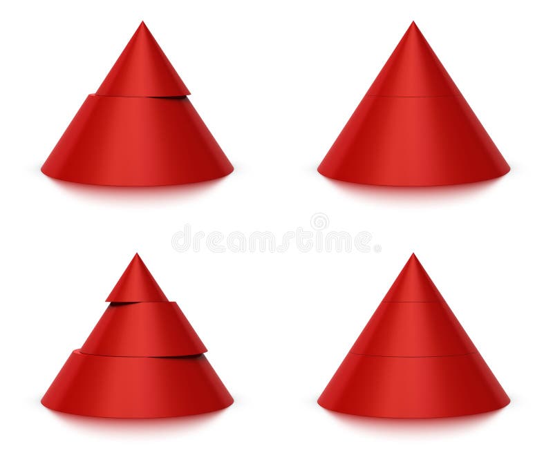3d Konische Form 2 Oder 3 Stufen Stock Abbildung Illustration von