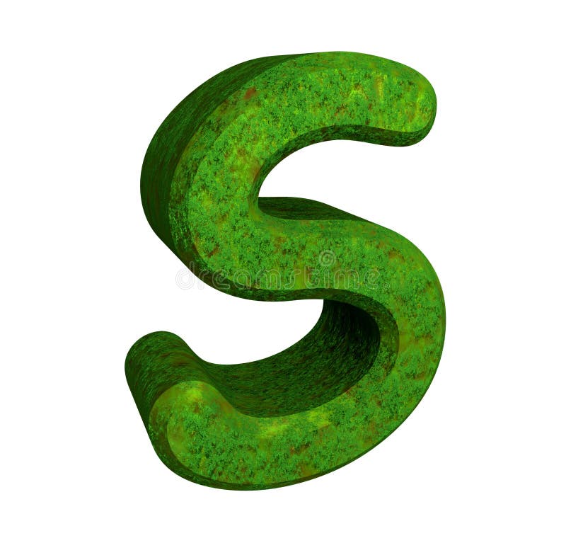 3d letter S in green grass