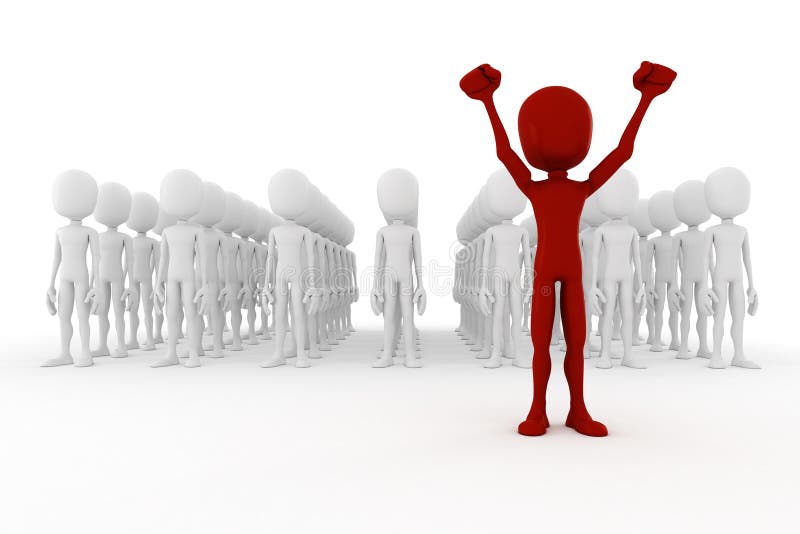 3d man business men following the leader royalty free illustration