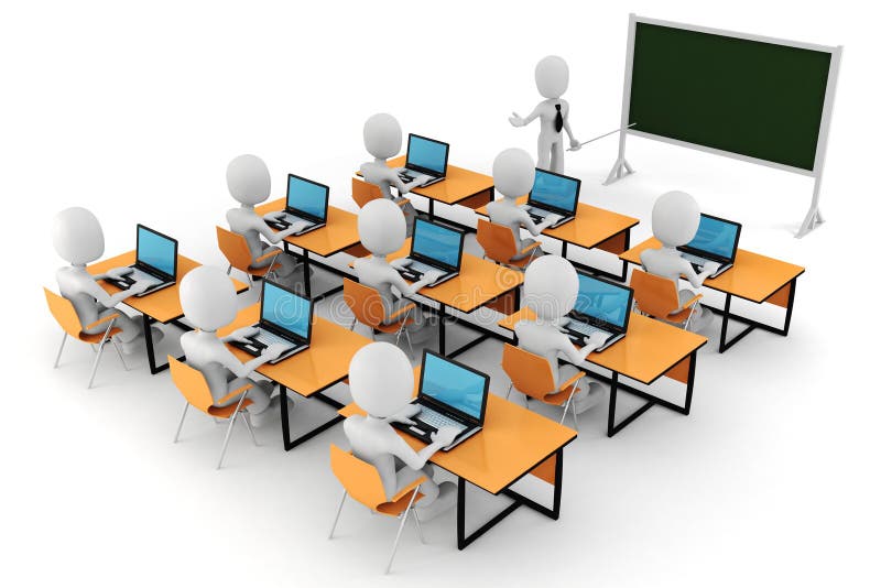 3d man - classroom stock illustration