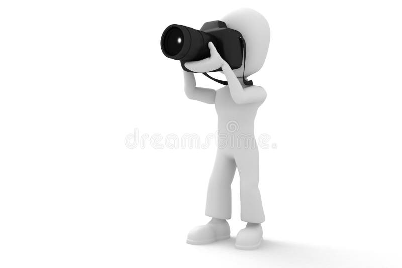 3d man with a foto camera