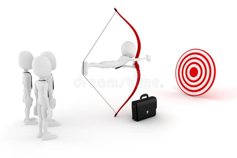3d man launching himself into business stock illustration