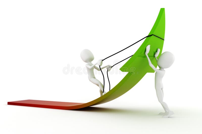 3d man pushing an arrow stock illustration 3d man pushing an arrow stock illustration