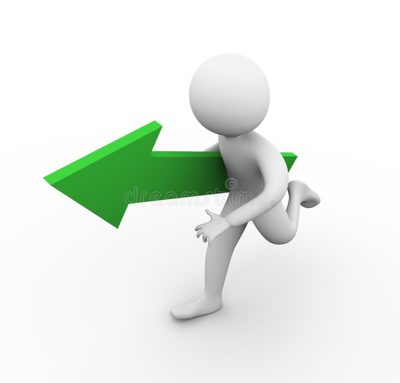 3d mand with green arrow royalty free illustration
