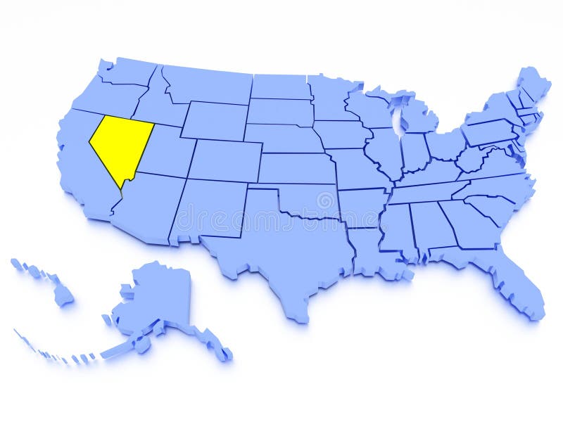 3D map of United States - State Nevada