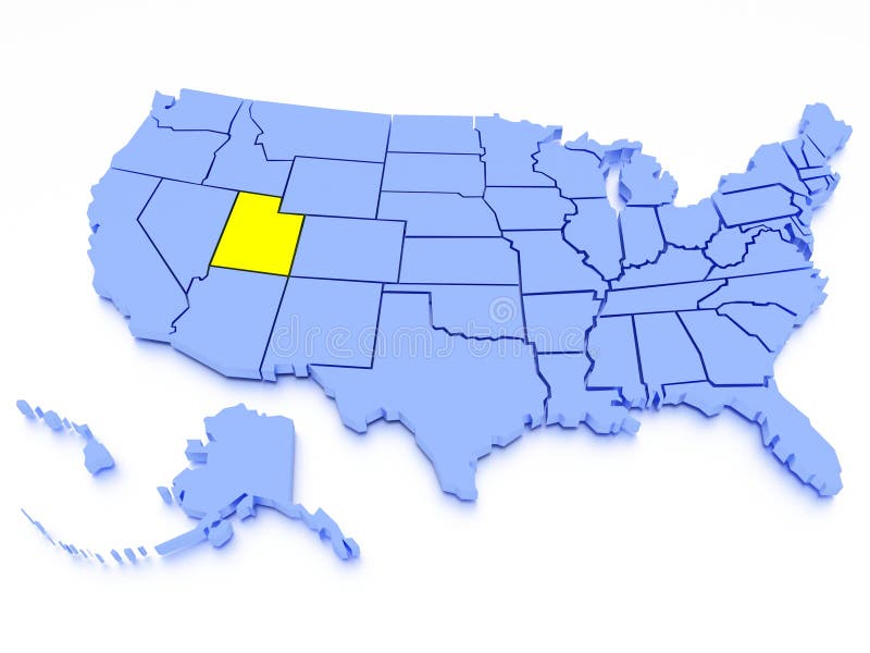 3D map of United States - State Utah