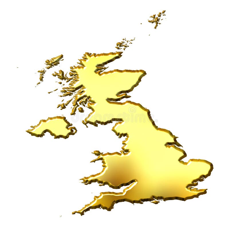 3d mapa złota wielka Britain