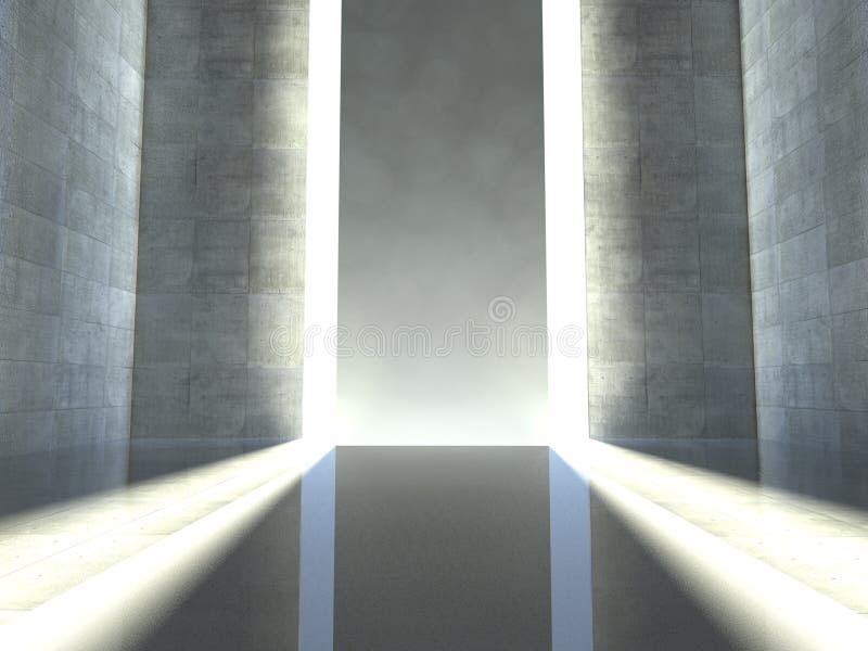 3d modern indoor, empty stage vector illustration