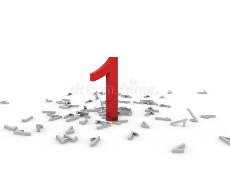 3d number one stock illustration