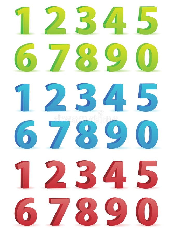 Download 3D Numbers Set stock vector. Illustration of graphic ...