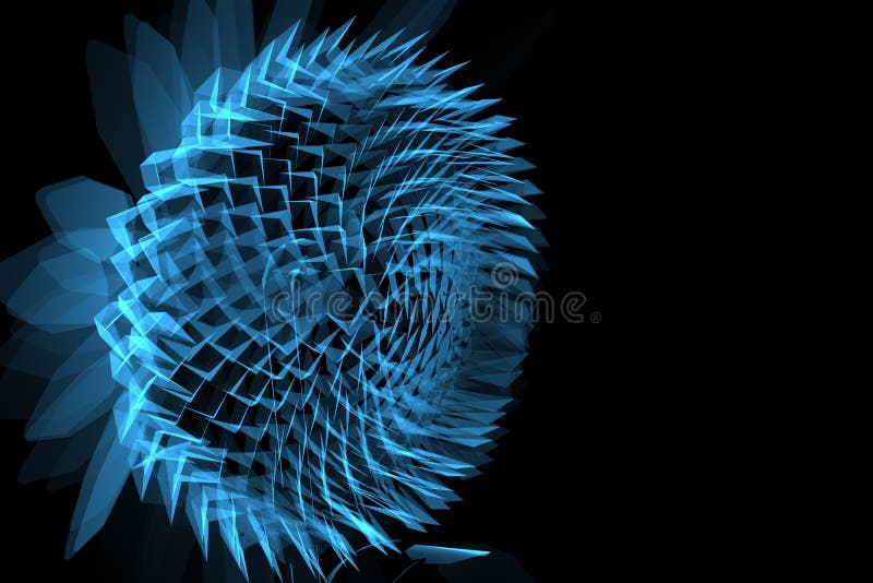 3d odpłacający się błękitny kwiat xray ilustracji 3d odpłacający się błękitny kwiat xray ilustracji