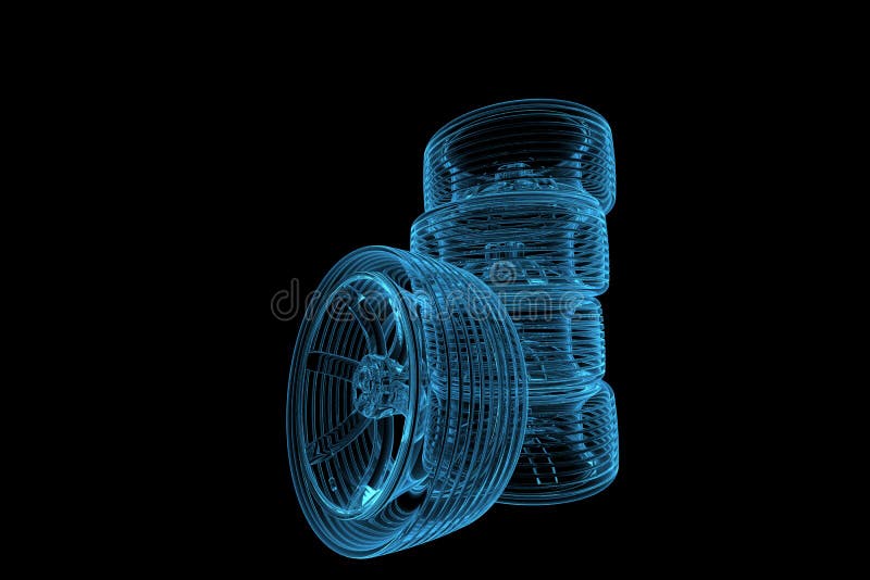 3d opony błękitny odpłacający się xray royalty ilustracja 3d opony błękitny odpłacający się xray royalty ilustracja