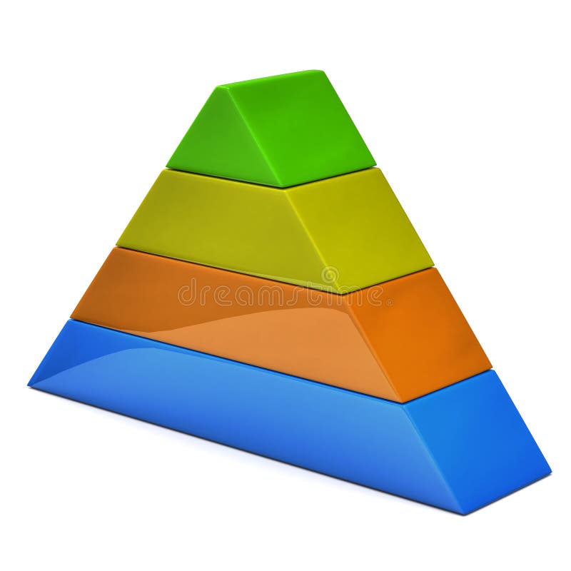 Abstract 3d image - business icon - colorful pyramid icon. Abstract 3d image - business icon - colorful pyramid icon