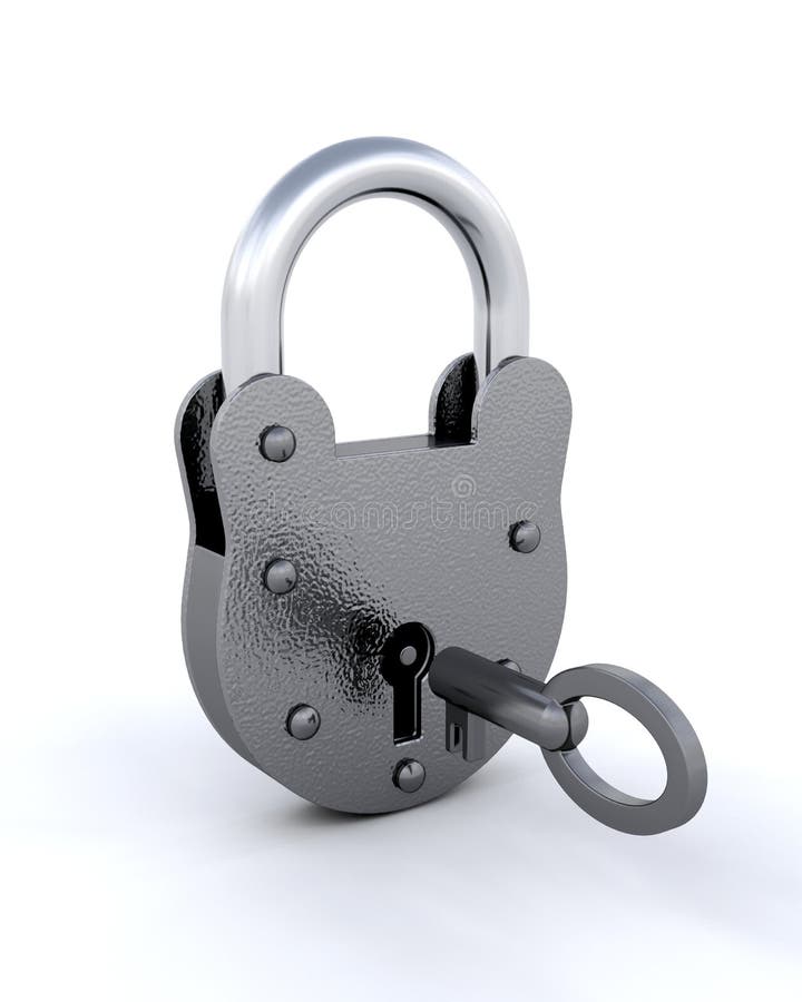 3D padlock stock illustration. Illustration of iron, security 8714068