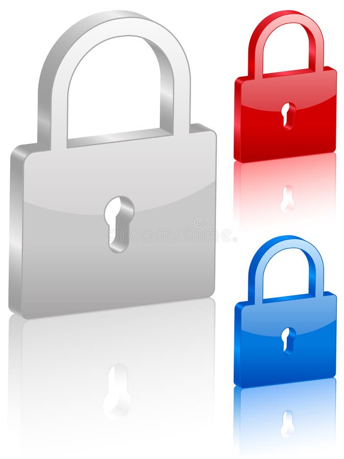 3D padlock symbol