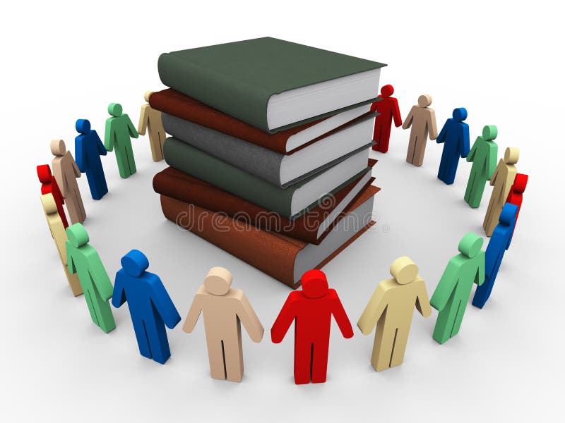 3d people around books royalty free illustration