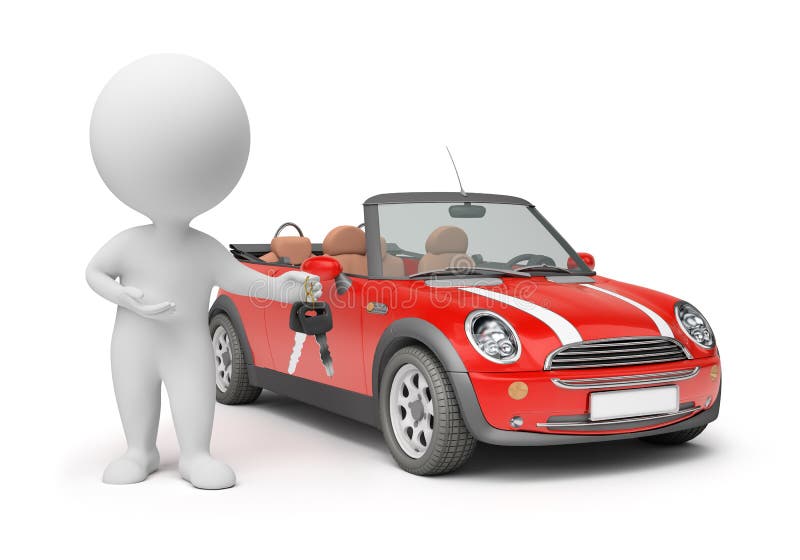 3d pequeña gente - claves del coche ilustración del vector 3d pequeña gente - claves del coche ilustración del vector