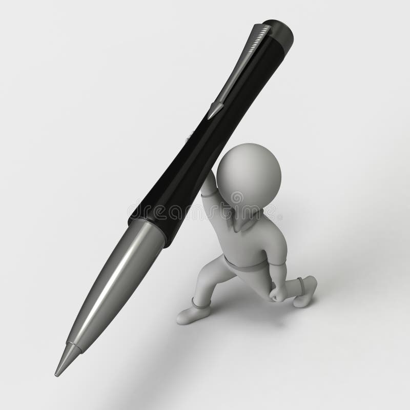 3d person with pen