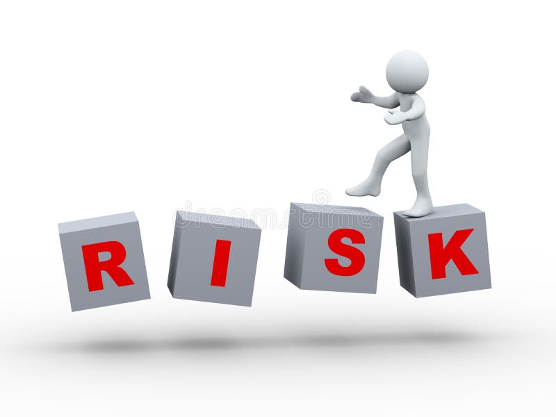 3d Person Walking on Risk Cube Stock Illustration - Illustration of