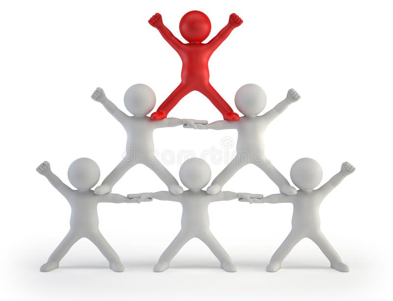3d petits gens - pyramide de réussite illustration stock 3d petits gens - pyramide de réussite illustration stock