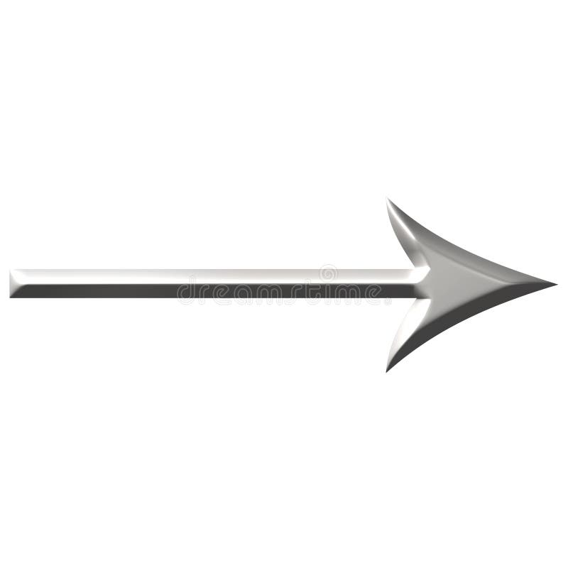 3d steel arrow isolated in white. 3d steel arrow isolated in white