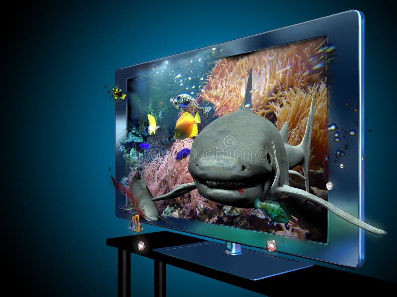 3D piombo la televisione illustrazione di stock 3D piombo la televisione illustrazione di stock