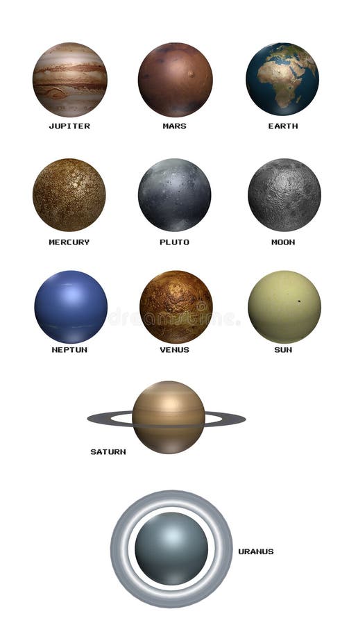 3D-planeten set vector illustratie