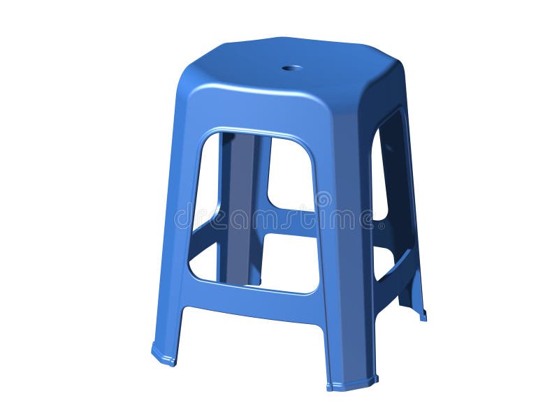 3D plastic stool chair stock illustration. Illustration of isolated