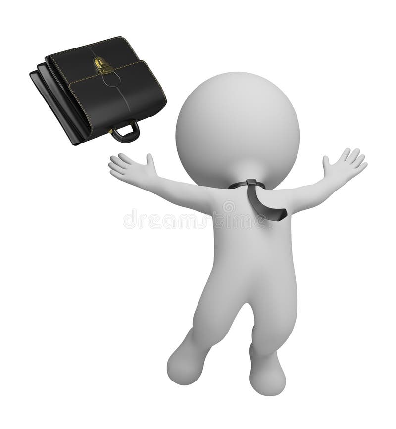 3d povos pequenos - homem de negócios bem sucedido ilustração royalty free 3d povos pequenos - homem de negócios bem sucedido ilustração royalty free