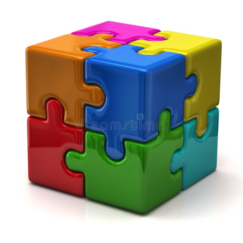 Medio Oh Oxido 3d puzzle cube stock illustration. Illustration of challenge - 29348473