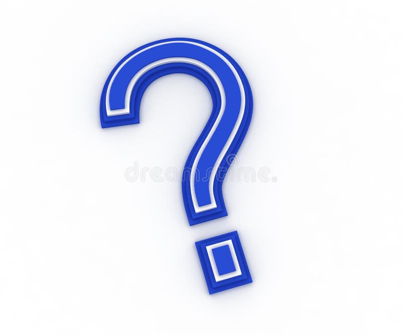 3D question mark stock illustration