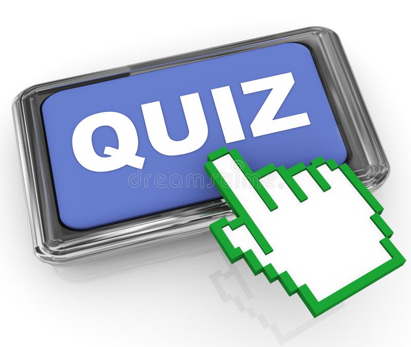 3d quiz button and hand cursor pointer