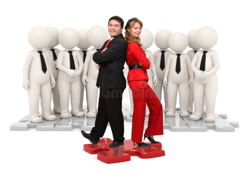 Team Leader Finishing Puzzle Stock Illustration Illustration of