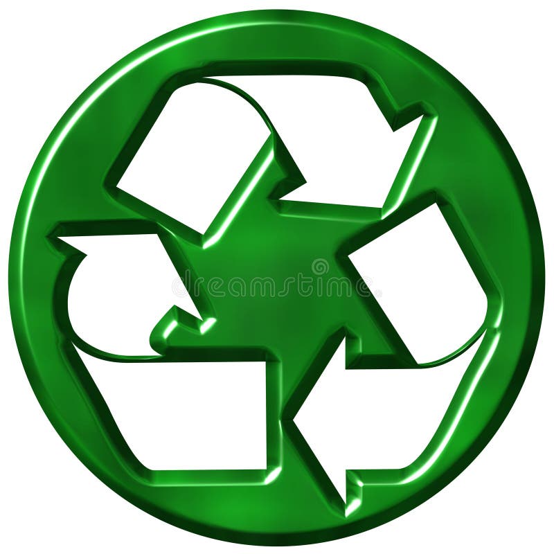 3D Recycling Symbol vector illustration