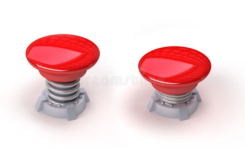 Pressed button with red light Royalty Free Vector Image