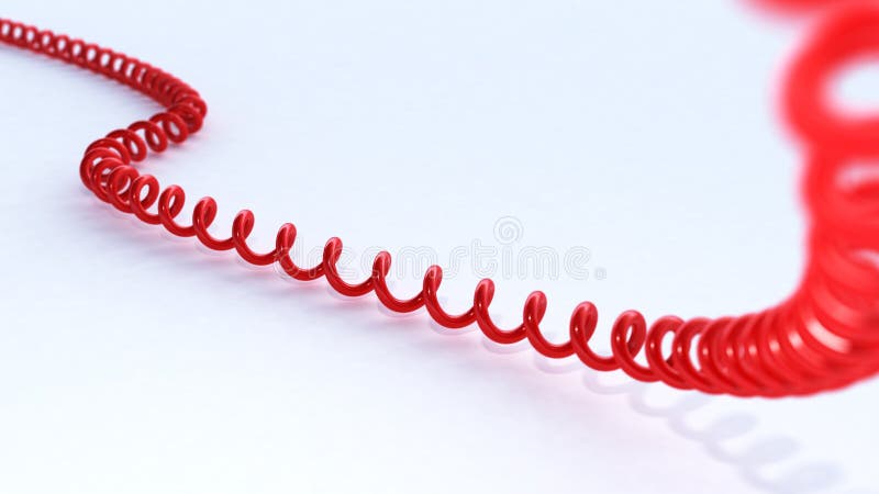 3D red phone cord