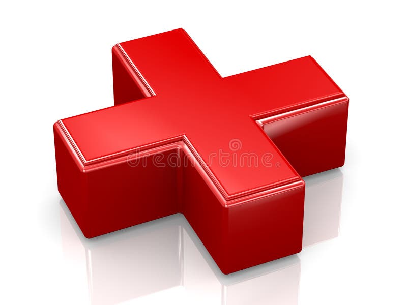 3d red plus sign stock illustration. Illustration of care - 25559835