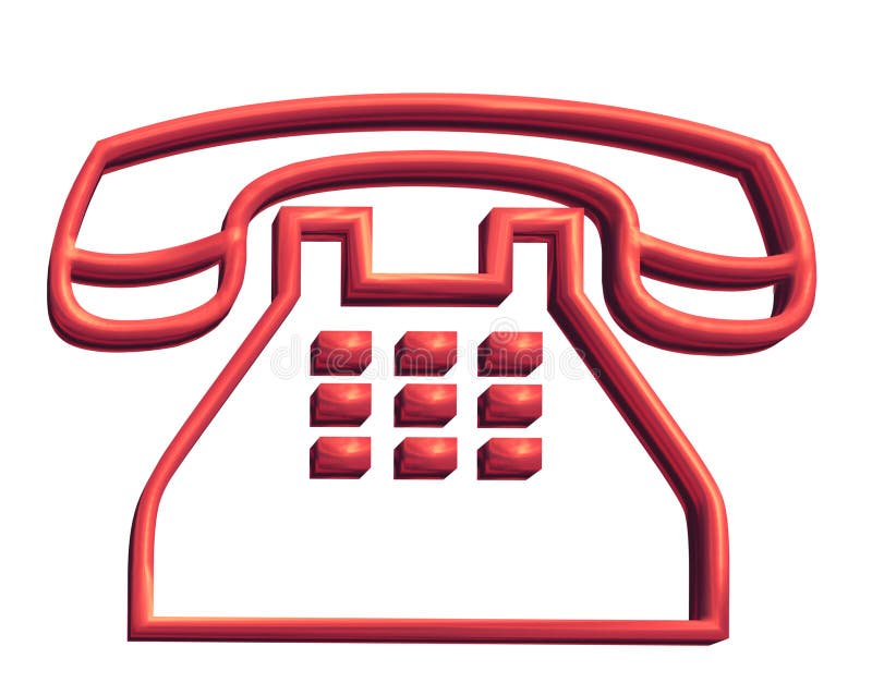 3D red telephone