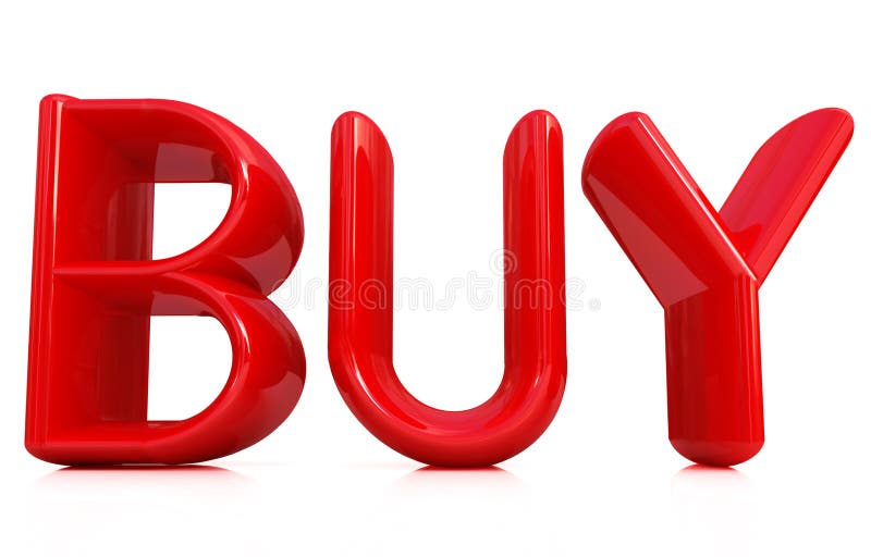 3d red text BUY vector illustration