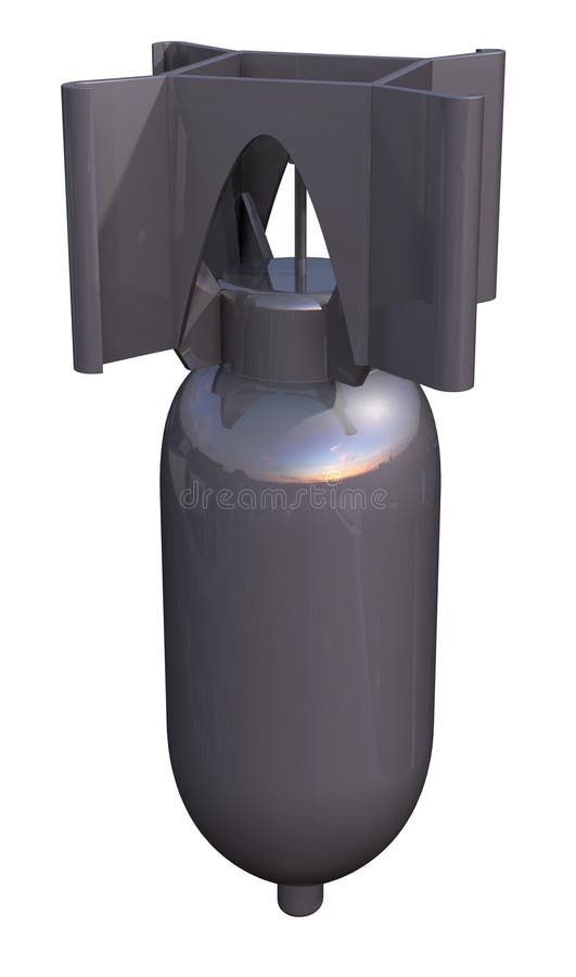 3d render of a bomb falling