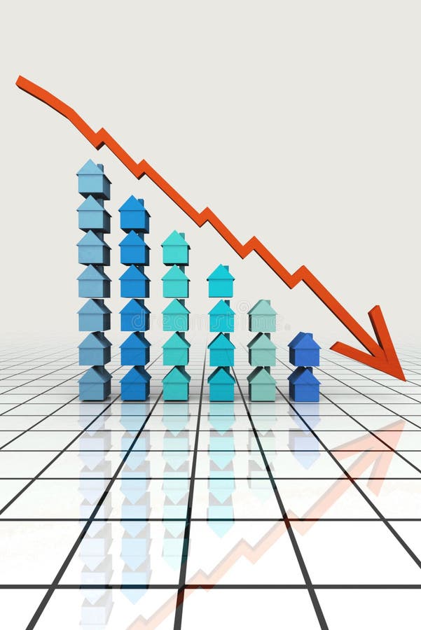 3d Render Real Estate Graph Concept