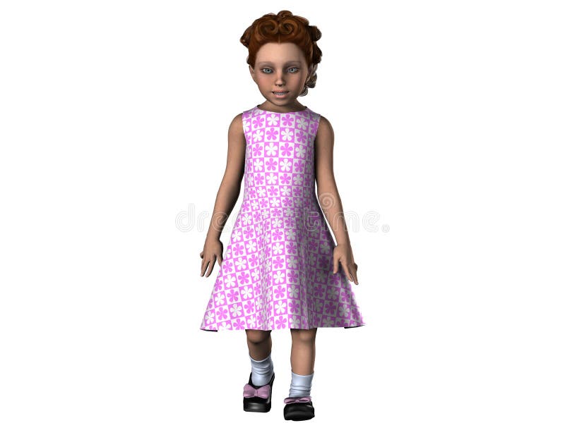 3d Render Young Girl