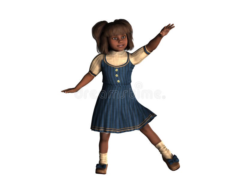 3d Render Young Girl