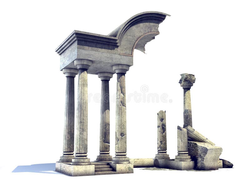 3D rendered ancient temple ruins