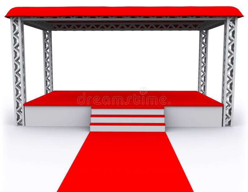 3D rendered Isolated empty Stage stock illustration