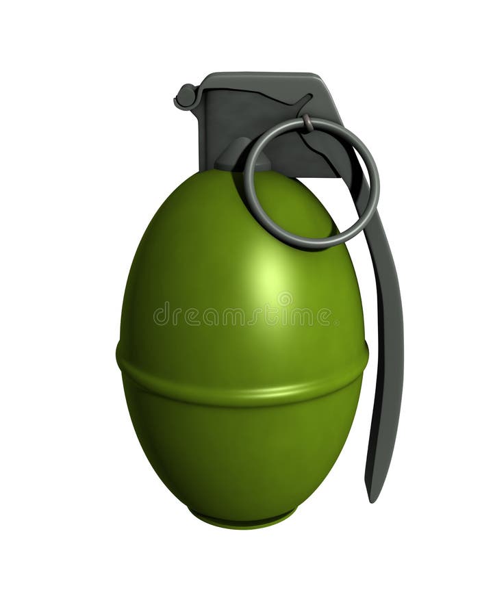3D Rendered Isolated M61 Grenade. 