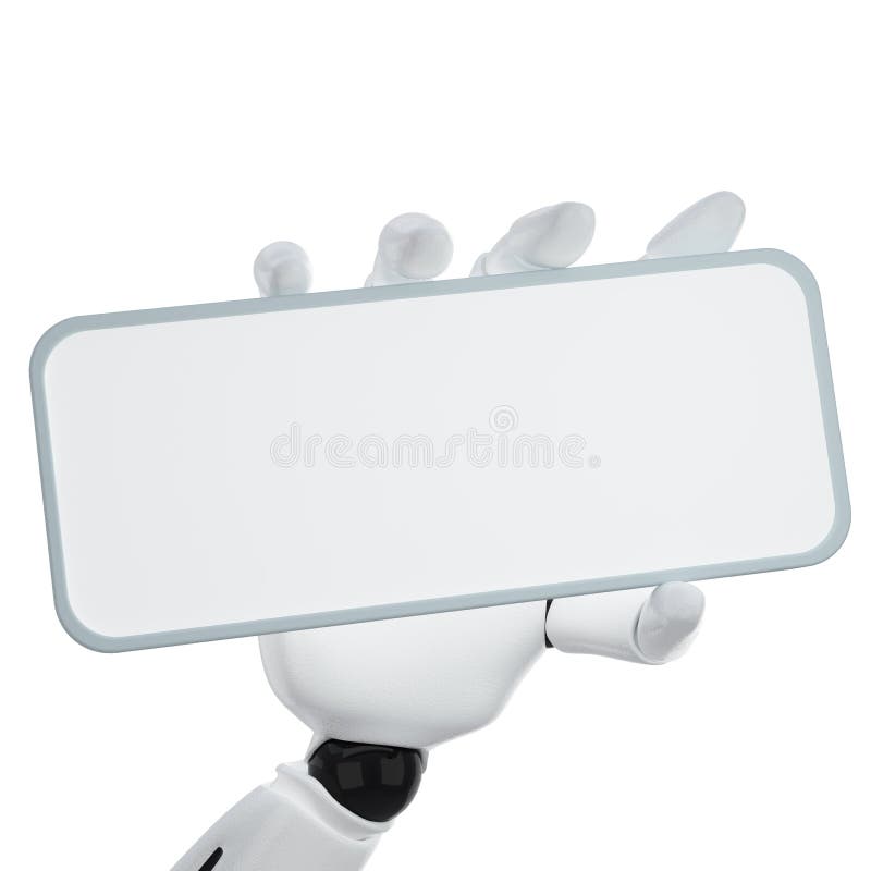 The 3d robotic hand hold blank sign