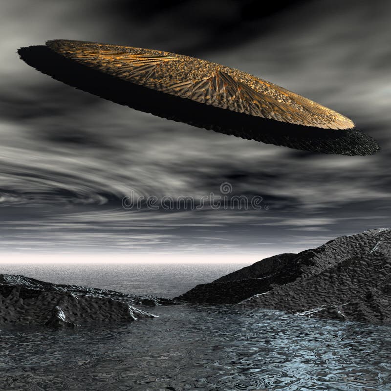 3d ruimteschip van het UFO stock illustratie 3d ruimteschip van het UFO stock illustratie